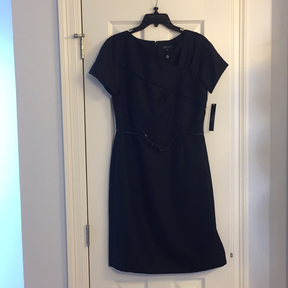 Tahari Black Belted Dress Size 8 NWT